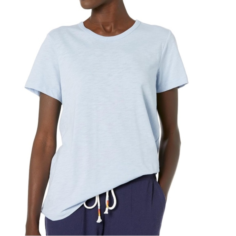 PJ Salvage Small Tee Loungewear Back to Basics Short Sleeve in Ice Blue NWT